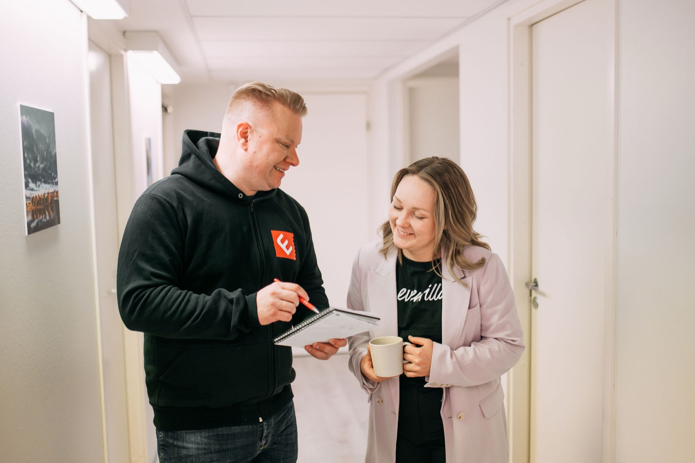 Two members of our team at the office in Oulu, Finland